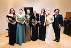 Liederabend Finalists of DEBUT Weikersheim Germany. Catherina Marchesini, Sarah Yang, Sarah Richmond, Inna Husieva, Marlen Bieber, Lubov Karetnikova, Geng Lee. Copyright Michael Pogoda